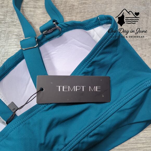 Tempt Me Plus Size High Waist Cropped Molded Cup Bikini Size 12W - Picture 4 of 5